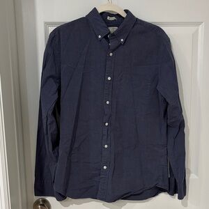 JCrew Men's Navy Blue Button-Down Shirt size medium secret wash shirt
